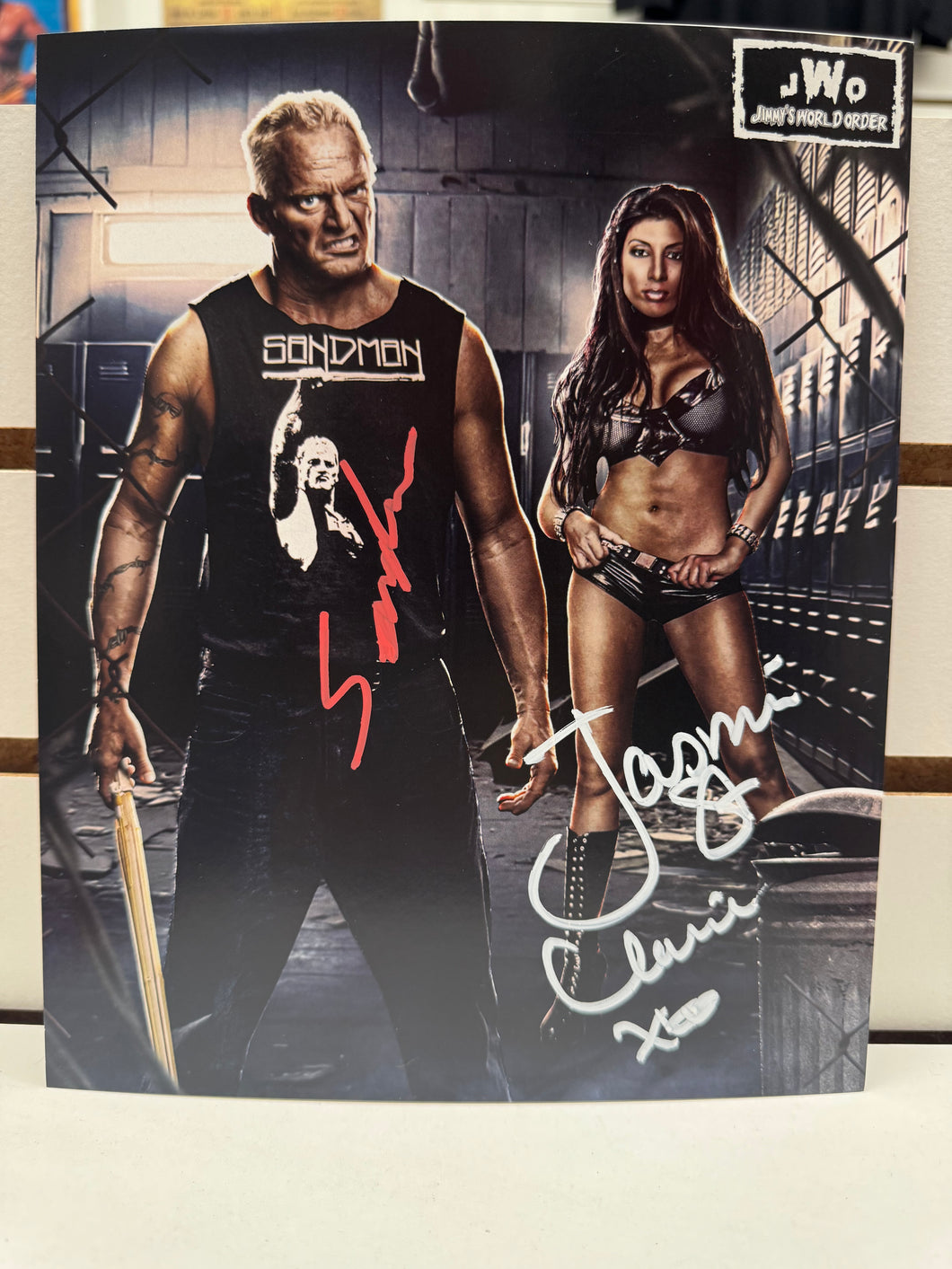 Sandman & Jasmin St Claire Autographed 8x10 w/ toploader