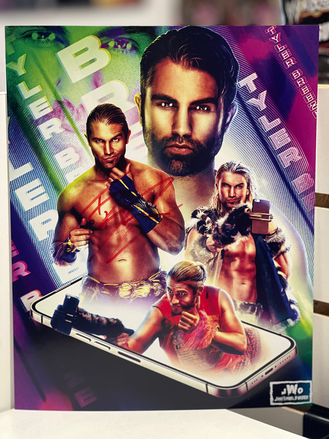 Tyler Breeze Autographed 8x10 w/ Toploader