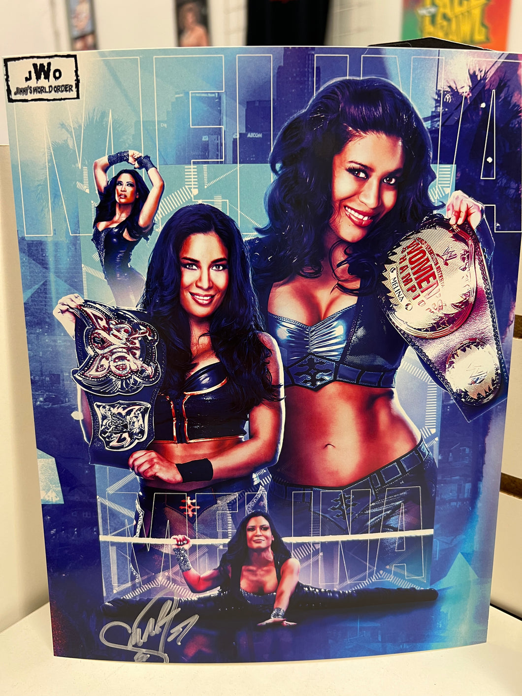 Melina Autographed 8x10 w/ Toploader