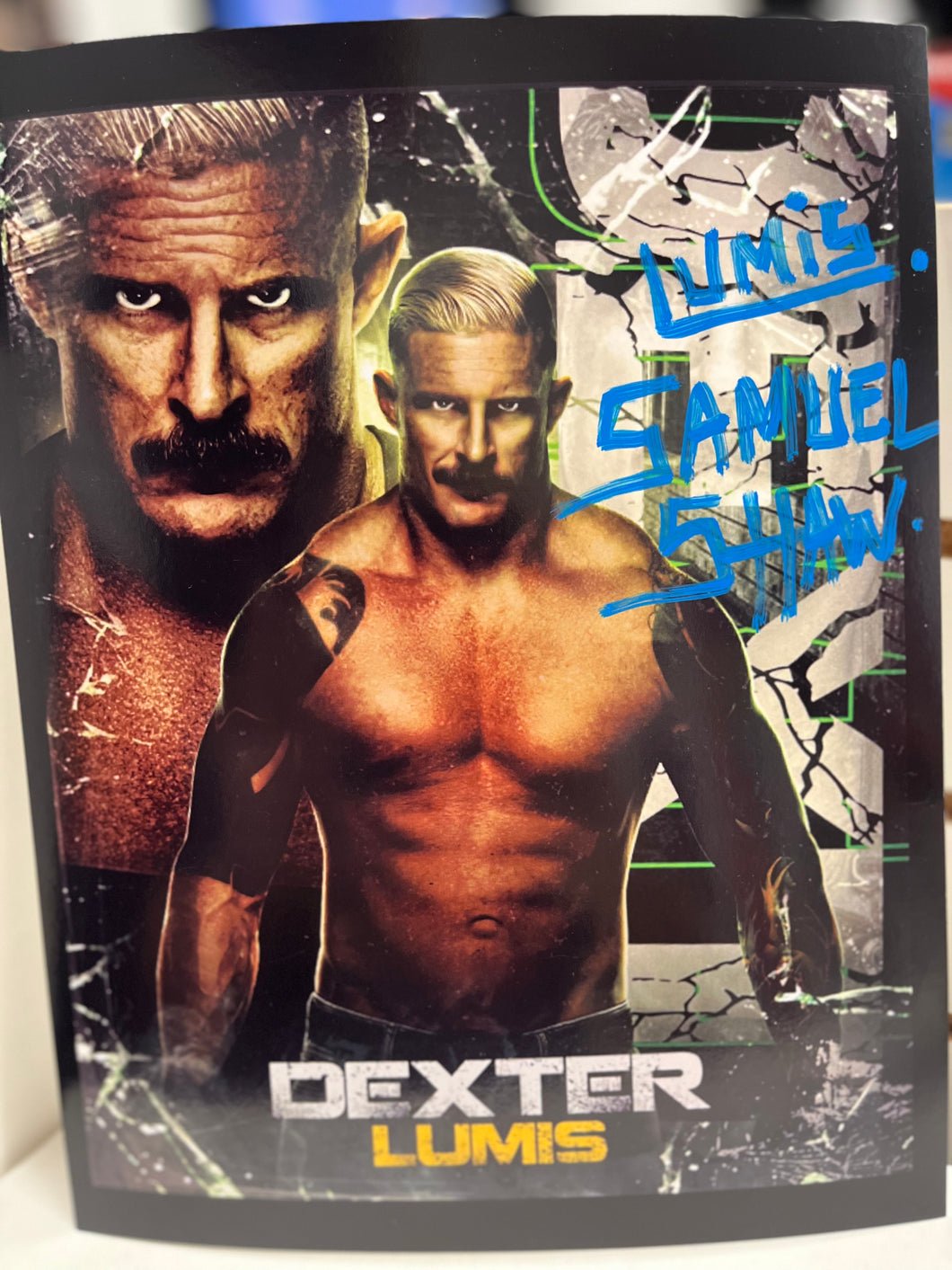 Autographed Sam Shaw FKA Dexter Lumis w/ Toploader