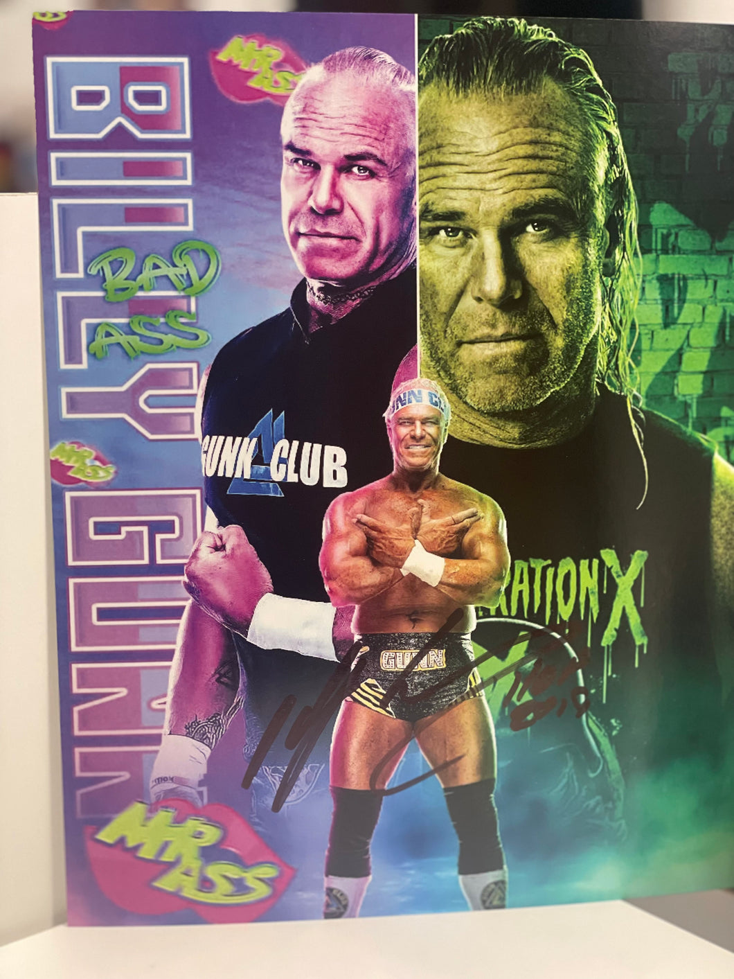 Billy Gunn Autographed 8x10 W/ Toploader