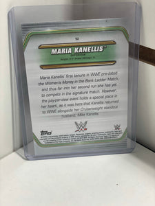 Maria Kanellis Money In The Bank Autographed Trading Card with mini toploader