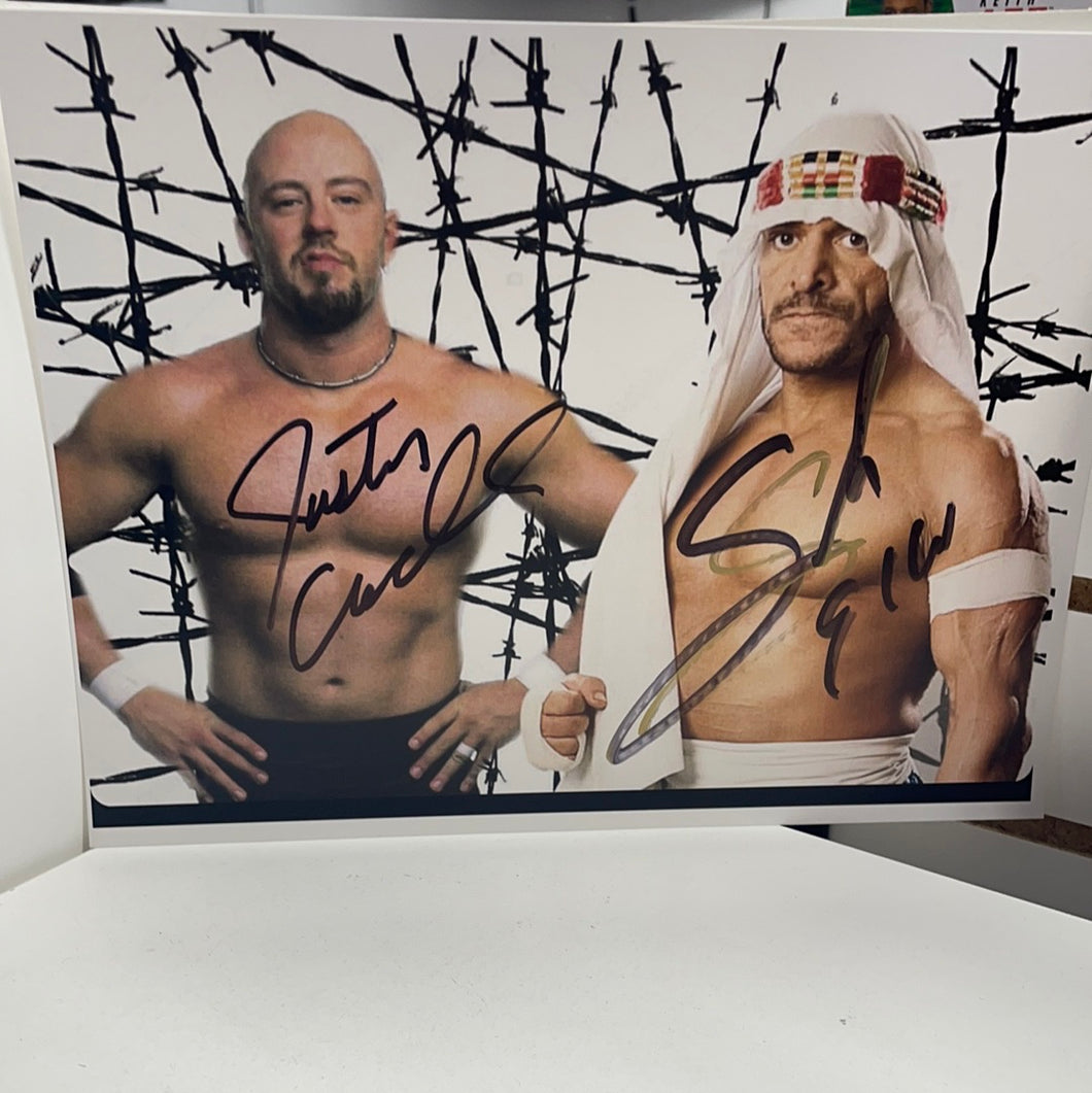 Justin Credible & Sabu Autographed 8x10 with Toploader
